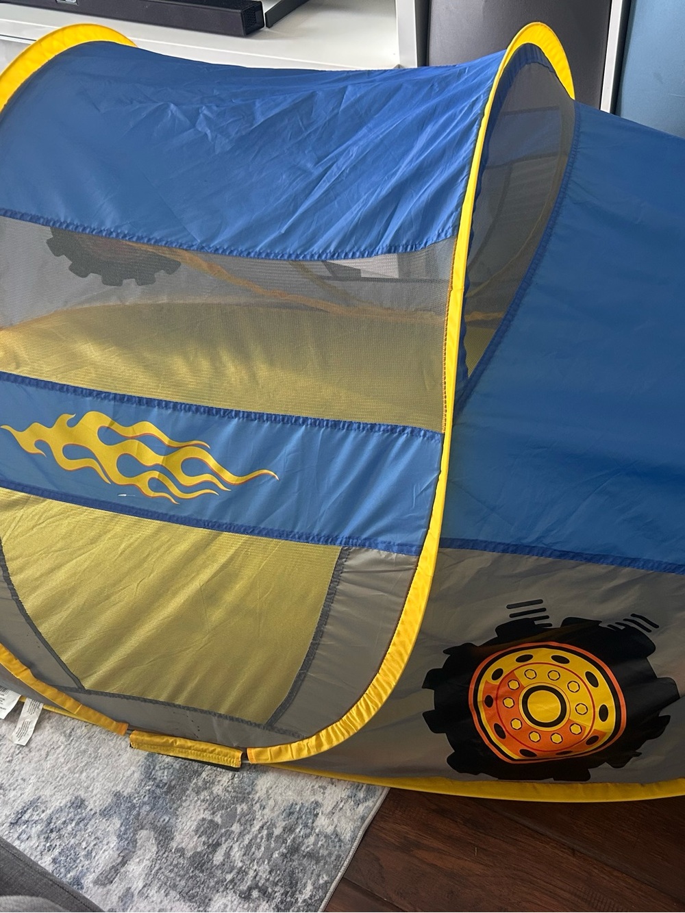 Kids Blue and Yellow Pop-Up Play Tunnel - Home Party Supplies